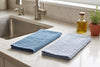 Set of 2 Cotton Woven Terry Kitchen Towels, Textured and Check, 16 x 24 in