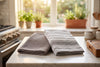 Set of 2 Cotton Terry Kitchen Towels, Plain and Striped, 16 x 24 in – view 6