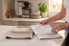 Set of 2 Cotton Terry Kitchen Towels, Plain and Striped, 16 x 24 in – view 2