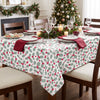 PEVA Christmas Tablecloth with Flannel Back, 52 x 70 in, Holly or Candy Cane – view 2