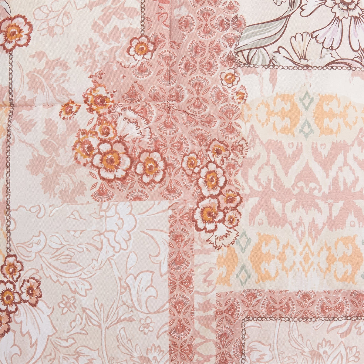 Reversible Pink Floral Paisley Patchwork 3-Piece Comforter Set, Double/Queen, Blush and Coral – view 7