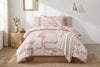 Reversible Pink Floral Paisley Patchwork 3-Piece Comforter Set, Double/Queen, Blush and Coral