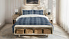Navy Plaid Faux Mink 3-Piece Comforter Set with Sherpa Reverse, Double/Queen – view 4
