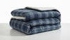 Navy Plaid Faux Mink 3-Piece Comforter Set with Sherpa Reverse, Double/Queen – view 8