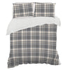 Gray and Cream Plaid Faux Mink 3-Piece Comforter Set with Sherpa Reverse, Double/Queen – view 2