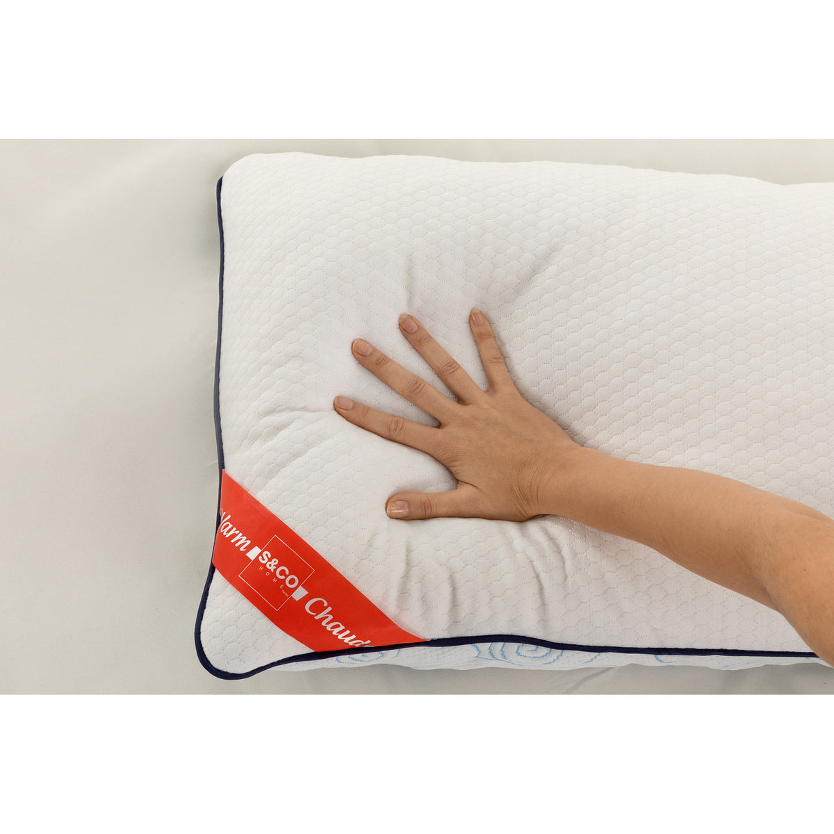 Cooling Matelasse Queen Bed Pillow for Back, Stomach or Side Sleepers, 20 x 30 in, White – view 8