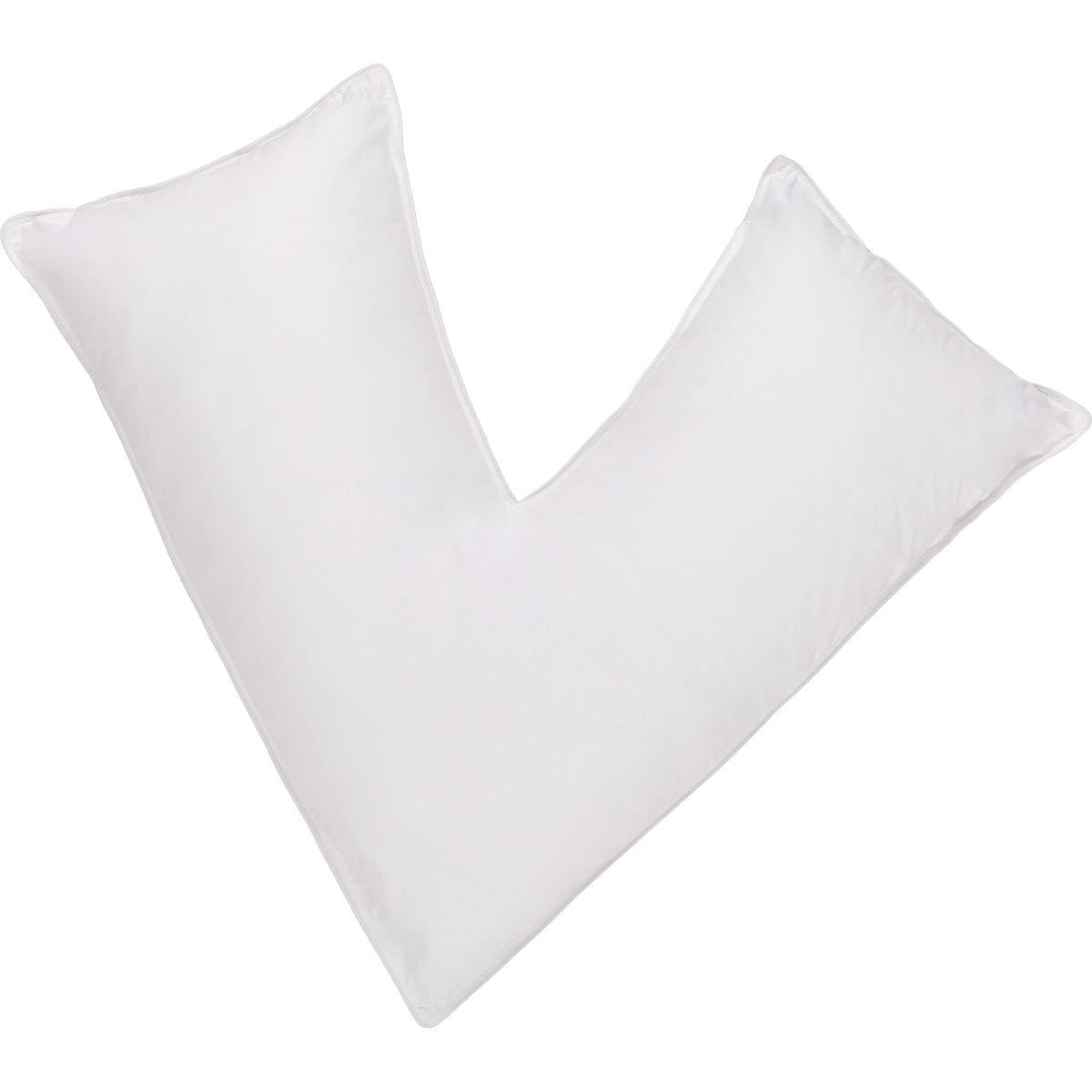 Woven V-Shape Queen Bed Pillow for Back, Stomach or Side Sleepers, 30 x 15 x 15 in, White, 100% Cotton