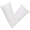 Woven V-Shape Queen Bed Pillow for Back, Stomach or Side Sleepers, 30 x 15 x 15 in, White, 100% Cotton