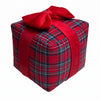 3D Gift Box Christmas Accent Pillow, Red Tartan Knit with Bow, 10 x 10 in – view 2