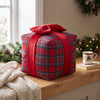 3D Gift Box Christmas Accent Pillow, Red Tartan Knit with Bow, 10 x 10 in – view 4