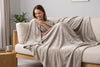 Super Soft Flannel Blanket, 60 x 80 in, Taupe – view 4