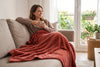 Super Soft Flannel Blanket, 60 x 80 in, Brick Red – view 2