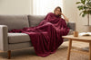 Super Soft Flannel Blanket, 60 x 80 in, Merlot Red – view 2