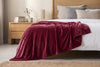 Super Soft Flannel Blanket, 60 x 80 in, Merlot Red – view 3
