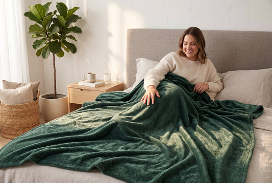 Super Soft Flannel Blanket, 80 x 88 in, Laurel Green – view 2