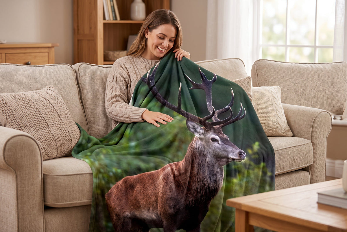 Deer Print Faux Mink Throw Blanket, 48 x 60 in – view 2