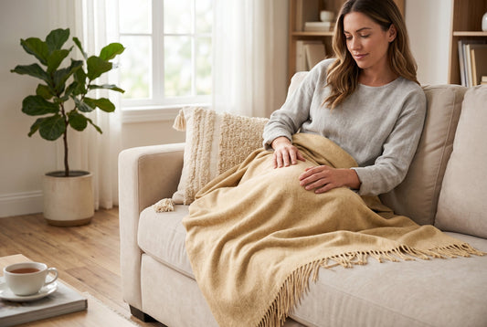 Faux Cashmere Throw Blanket, 50 x 60 in, Straw – view 2