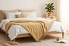 Faux Cashmere Throw Blanket, 50 x 60 in, Straw