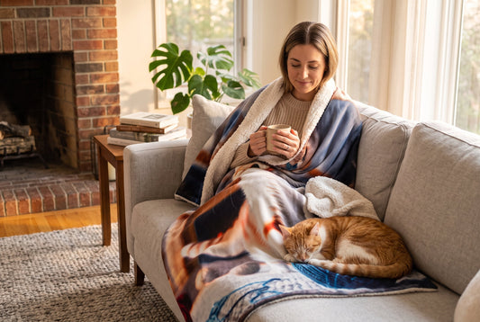 Photo-Real Cat with Yarn Ball Sherpa Throw Blanket, 48 x 60 in – view 2