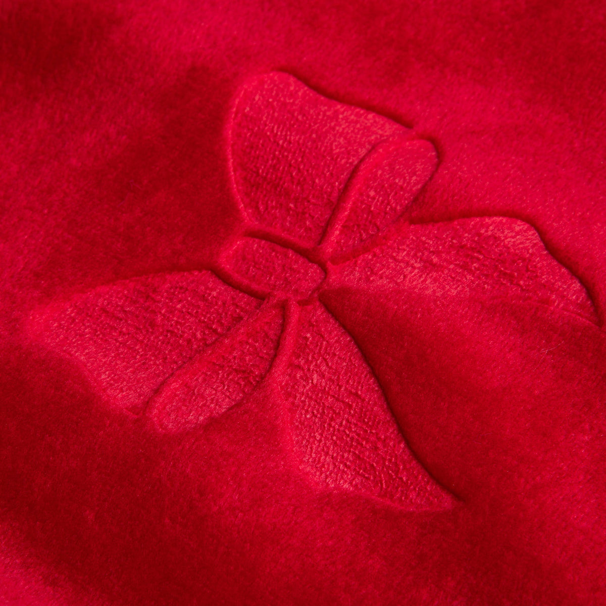 Red Plush Christmas Throw Blanket with Embossed Bows, 48 x 60 in – view 4
