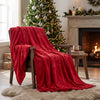 Red Plush Christmas Throw Blanket with Embossed Bows, 48 x 60 in – view 2