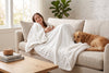 Cable Knit Sherpa Blanket, 60 x 80 in, Off White – view 2