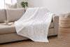 Cable Knit Sherpa Blanket, 60 x 80 in, Off White