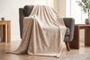 Embossed Baroque Flannel Throw Blanket, 48 x 60 in, Sand – view 3