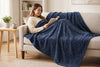 Embossed Baroque Flannel Throw Blanket, 48 x 60 in, Indigo – view 2