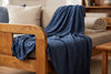 Embossed Baroque Flannel Throw Blanket, 48 x 60 in, Indigo – view 3