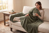 Embossed Baroque Flannel Throw Blanket, 48 x 60 in, Laurel Oak – view 2