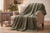 Embossed Baroque Flannel Throw Blanket, 48 x 60 in, Laurel Oak