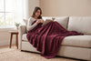 Embossed Baroque Flannel Throw Blanket, 48 x 60 in, Port Red – view 2