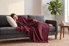 Embossed Baroque Flannel Throw Blanket, 48 x 60 in, Port Red – view 3
