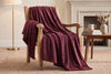 Embossed Baroque Flannel Throw Blanket, 48 x 60 in, Port Red