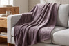 Embossed Maple Leaf Flannel Throw Blanket, 48 x 60 in, Deep Mauve – view 3