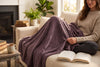 Embossed Maple Leaf Flannel Throw Blanket, 48 x 60 in, Deep Mauve – view 4
