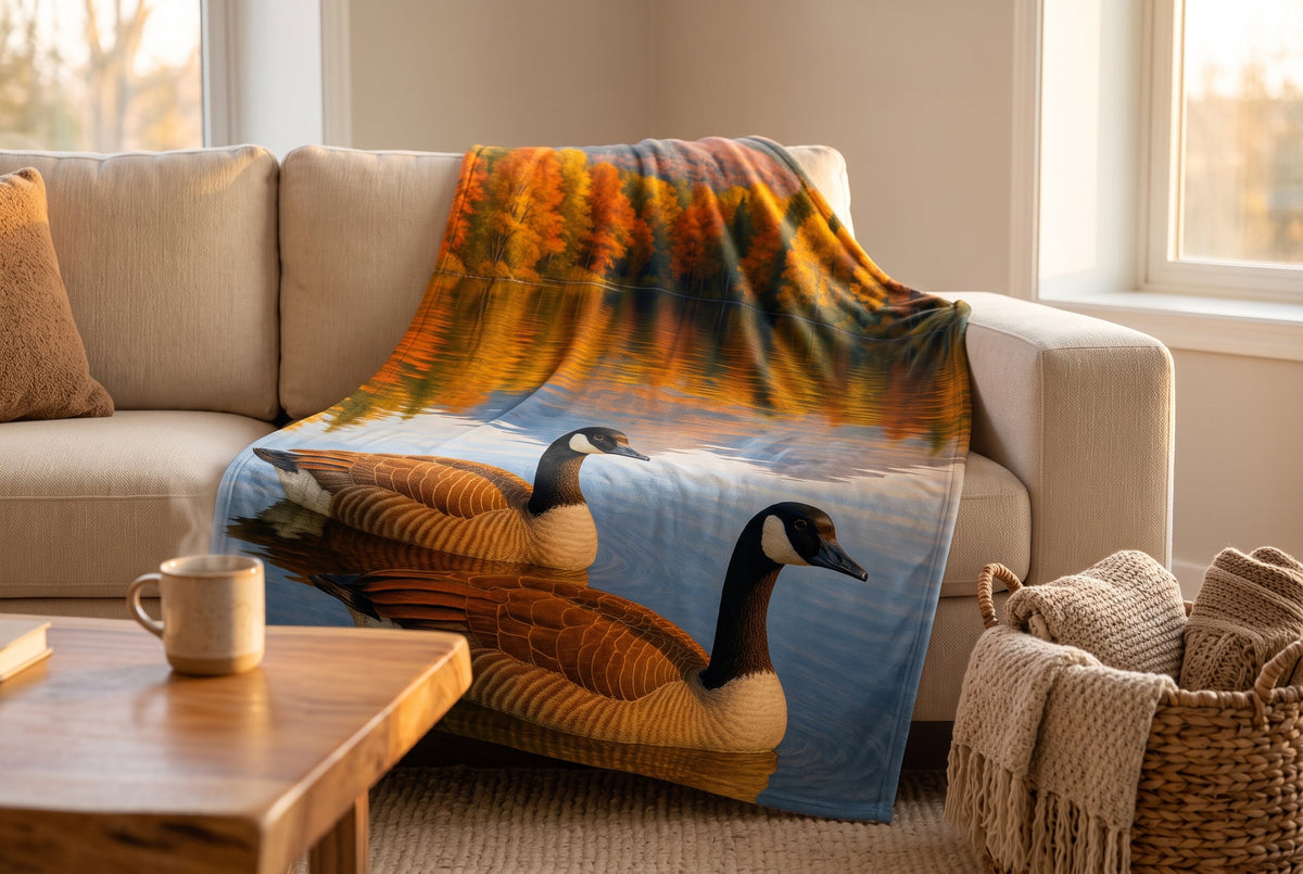Canada Geese Print Faux Mink Throw Blanket, 48 x 60 in