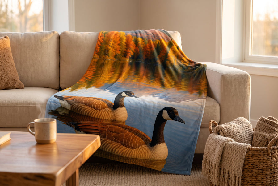 Canada Geese Print Faux Mink Throw Blanket, 48 x 60 in