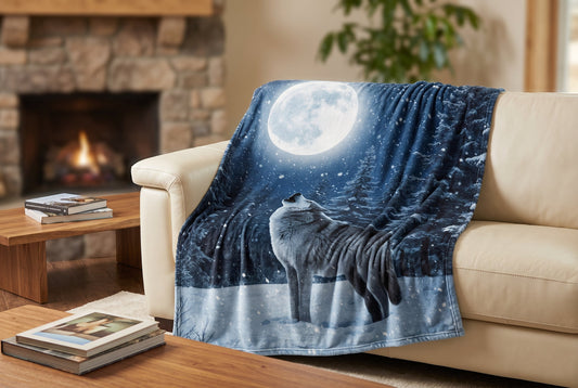 Wolf Print Faux Mink Throw Blanket, 48 x 60 in – view 2