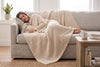 Geometric Jacquard Throw Blanket, 48 x 60 in, Sand – view 2