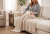 Geometric Jacquard Throw Blanket, 48 x 60 in, Sand – view 4