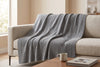 Geometric Jacquard Throw Blanket, 48 x 60 in, Grey – view 3