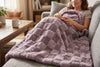 Teddy Faux Fur Throw Blanket with Sherpa Back, 48 x 60 in, Mauve – view 2