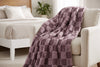 Teddy Faux Fur Throw Blanket with Sherpa Back, 48 x 60 in, Mauve – view 3