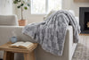 Teddy Faux Fur Throw Blanket with Sherpa Back, 48 x 60 in, Grey