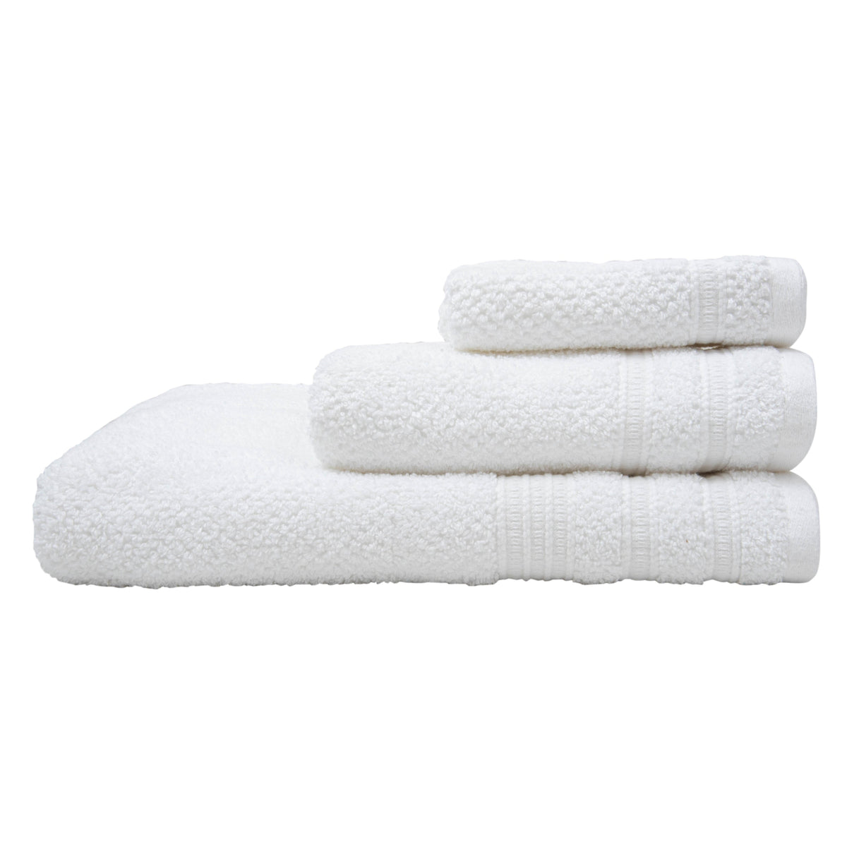 3-Piece Textured Cotton Bath Towel Set with Bath Towel, Hand Towel and Washcloth