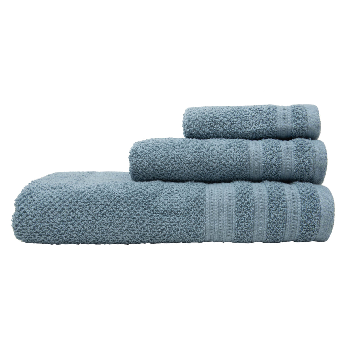 3-Piece Textured Cotton Bath Towel Set with Bath Towel, Hand Towel and Washcloth – view 4