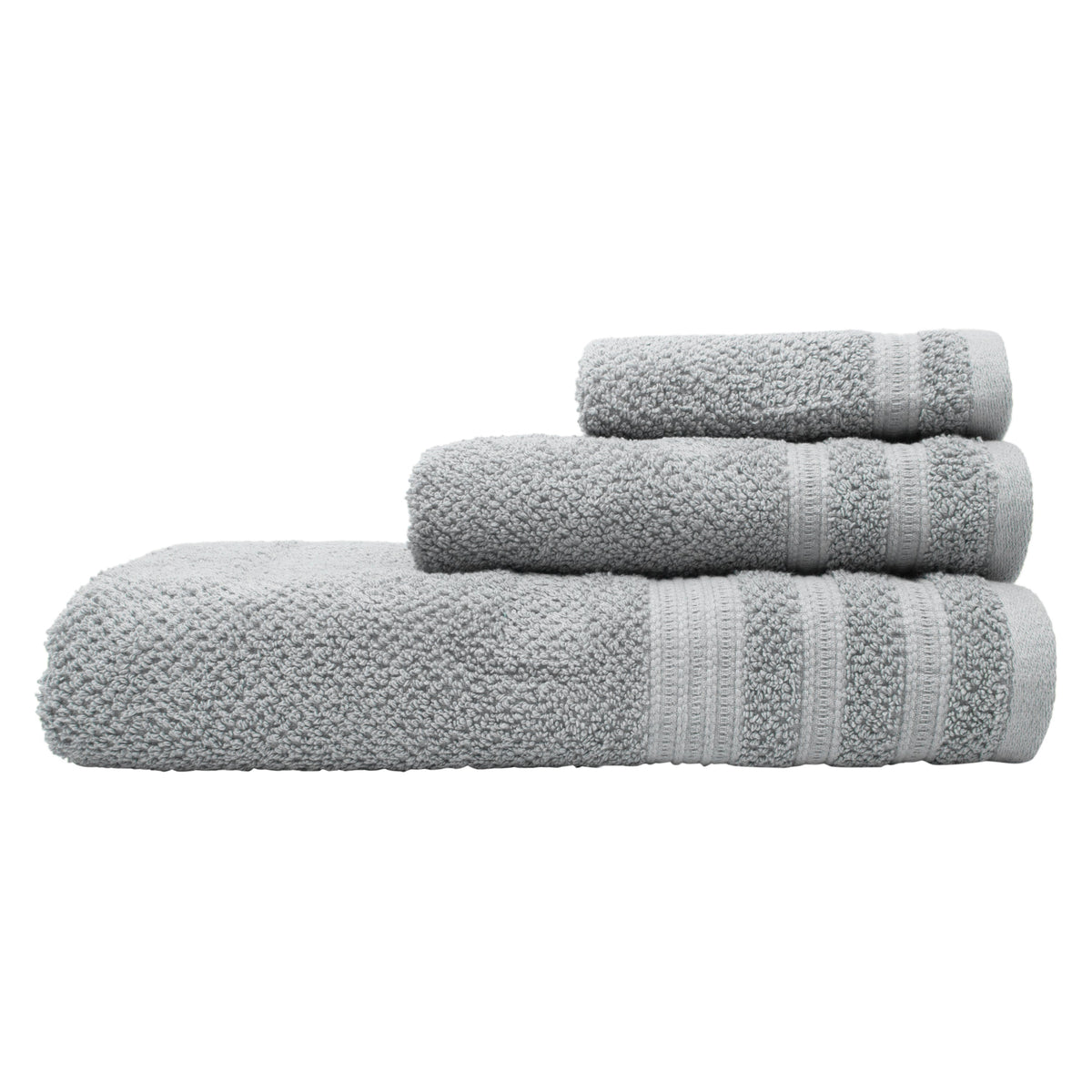 3-Piece Textured Cotton Bath Towel Set with Bath Towel, Hand Towel and Washcloth – view 7