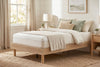 Twin Low-Profile Platform Bed Frame, Natural Oak-Look